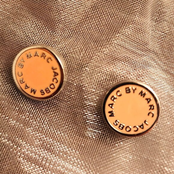 MARC BY MARC JACOBS - Enamel Logo Disc Earrings - Picture 1 of 2